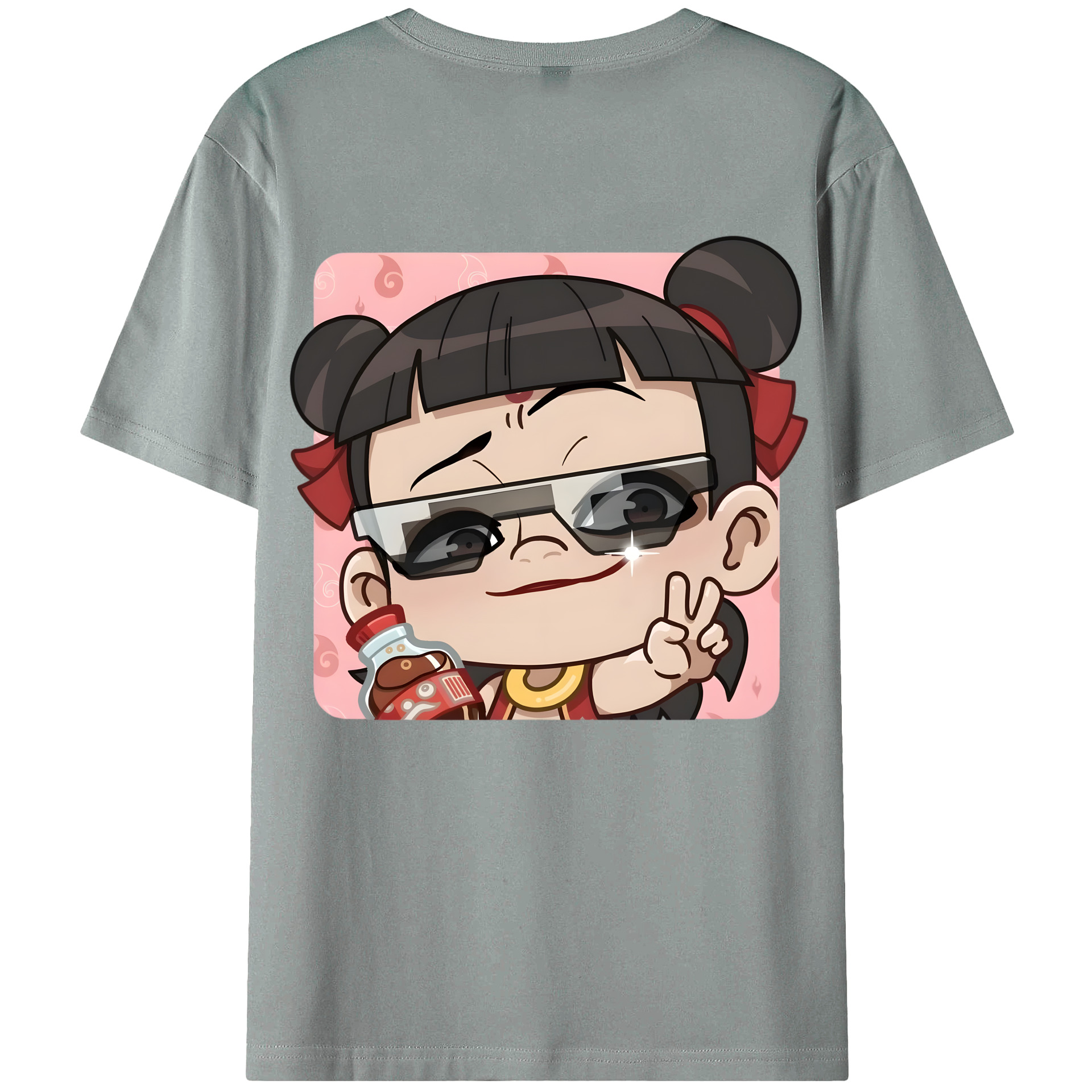 （画像用） Ne Zha 2 ナタ 魔童の大暴れ 綿100％ メンズ半袖Tシャツ（バックプリント） 通気性